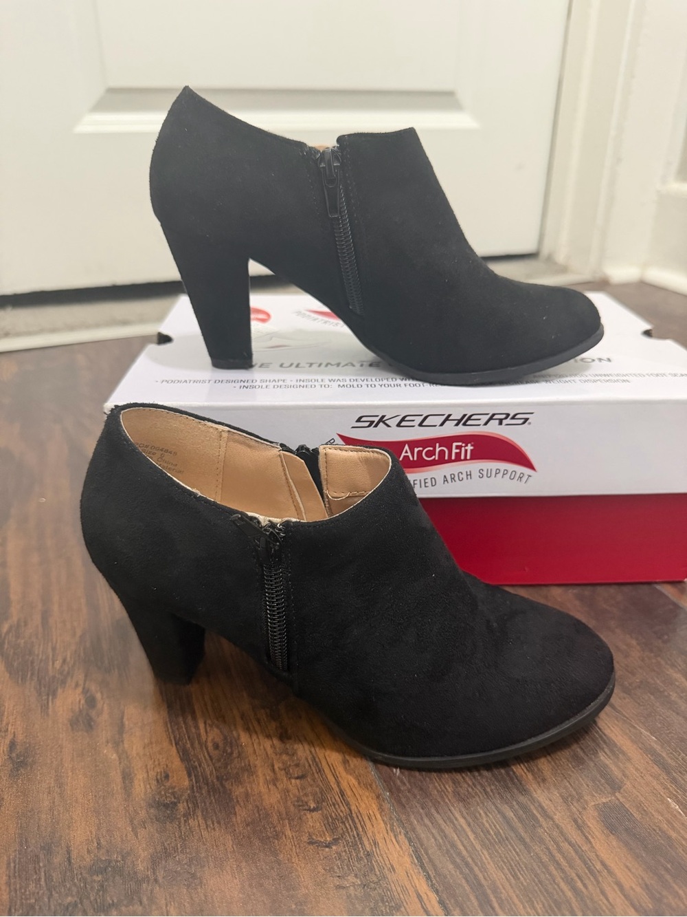 Journee Collection Black Suede Heeled Ankle Boots